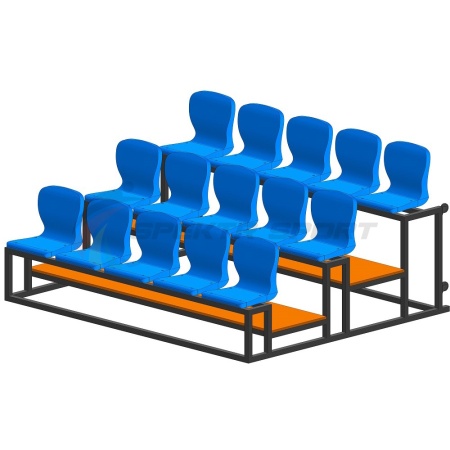 Купить Трибуна мобильная 3 ряда сиденья пластиковые на 15 мест в Дальнереченске 